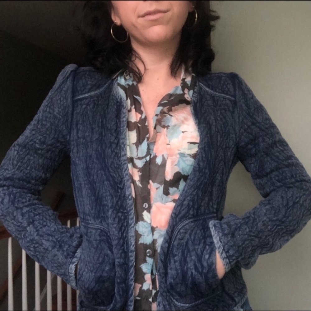 UO Quilted Dark Blue Jacket